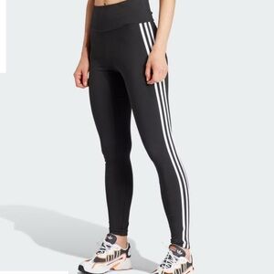 ADIDAS climate 3 stripe black athletic leggings